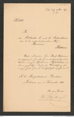 k.k. naturhistorisches Hofmuseum, Intendanzakten 1885-1896 (Hauer), Aktenzahl Z.658/1890, Seite 1